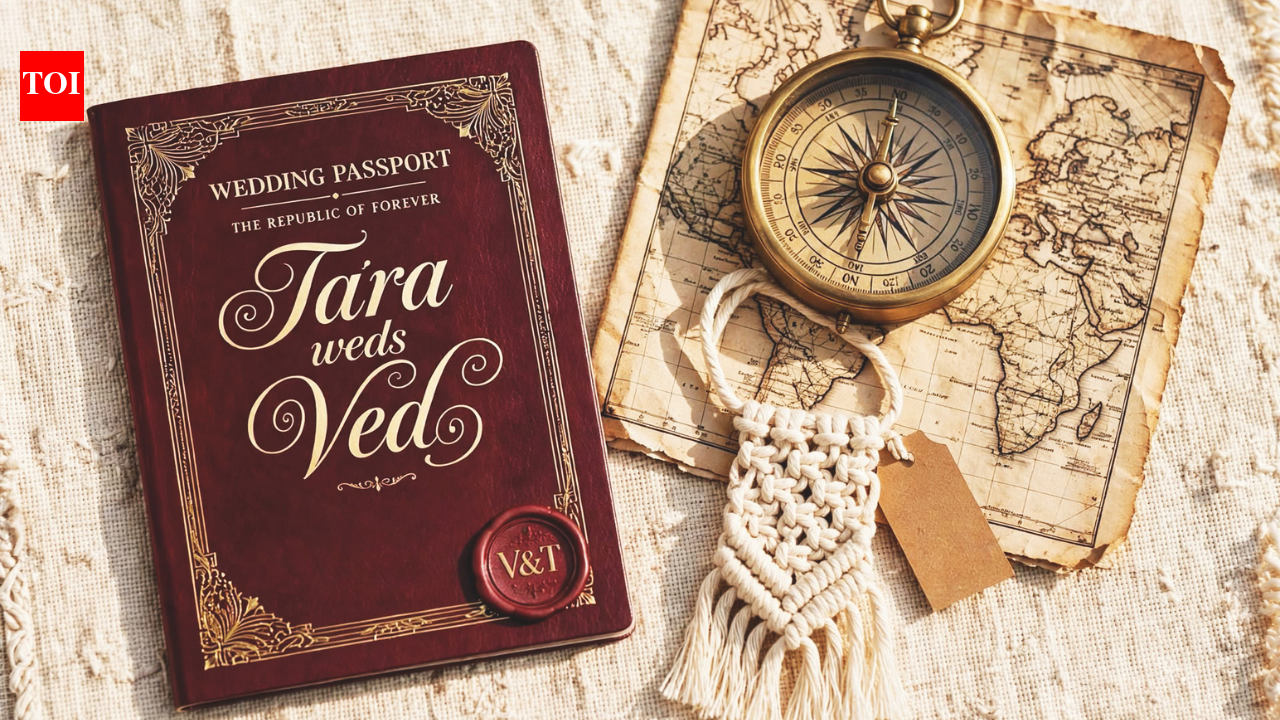 Shaadi, stamped and sealed: Wedding invites get a passport upgrade - The Times of India
